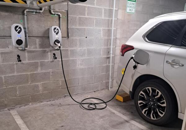 An ev charger installed in Melbourne.